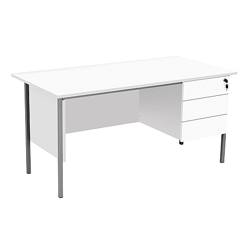 Rectangular Office Desks with Three Drawer Unit - Office Desks