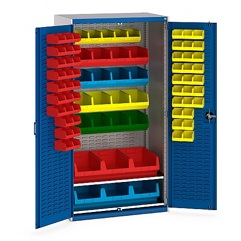 Bott Heavy Duty Bin Cupboard with 81 plastic bins - Storage and Handling