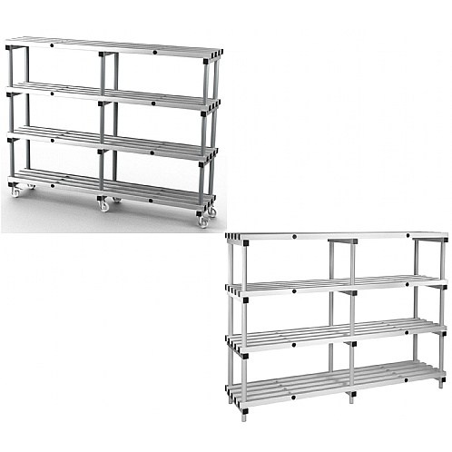 Aluminium Shelving, Double Bay, Static and Mobile - Shelving & Racking