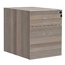 Grey Oak Fixed Pedestal, 2 Drawers