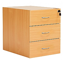 Beech Fixed Pedestal, 3 Drawers