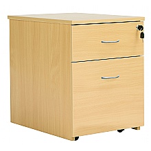 Nova Oak Low Mobile Pedestal, 2 Drawers