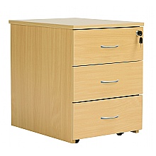 Nova Oak Low Mobile Pedestal, 3 Drawers