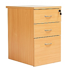 Beech Desk High Pedestal, 3 Drawers