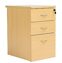 Nova Oak Desk High Pedestal, 3 Drawers