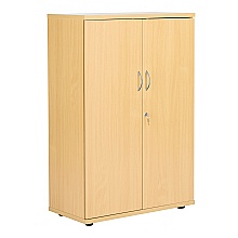 Nova Oak 1200mm high cupboard three shelves