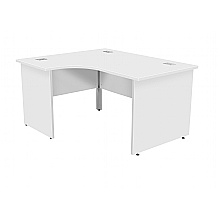 White, left handed panel end core workstation
