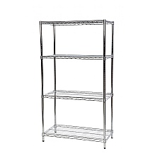 Static Chrome Shelving Unit with 4 Shelves