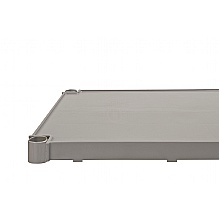 Solid plastic shelf setion cshowing end fitting