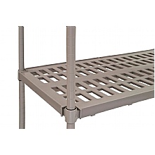 Removable ventilated plastic shelf section