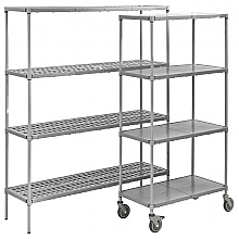 Plastic shelving with removable shelf panels