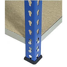 rubber feet fitted to Light duty shelving