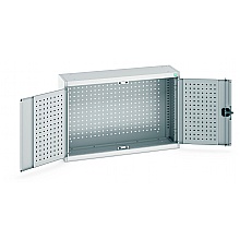 Wall Cupboard Perfo lined doors and Back, L/grey