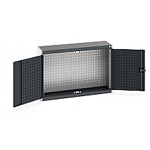 Wall Cupboard Perfo lined doors and Back, d/grey