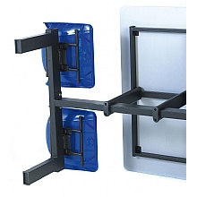 Underside of the flat packed canteen seating unit