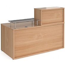 Denver Small Straight Reception Desk Unit, Beech