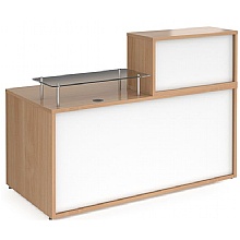 Denver Small Straight Reception Desk Unit, B/Whit