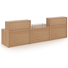 Denver Large Straight Reception Desk, Beech