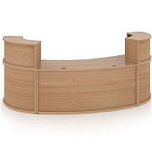 Denver Large Curved Reception Desk, Beech