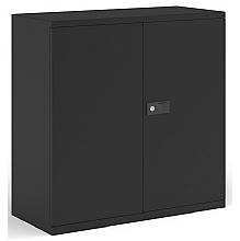 914mm stationery cupboard, Black, 1 shelf