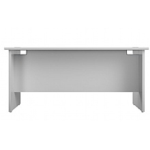Front elevation of white panel end desk