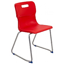 Skid base classroom chair red in 4 sizes
