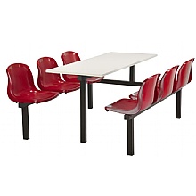 Six seater fast food unit red/white