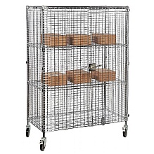 Wire Security Cage with shelves, mobile