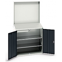 Double Door Sloping Top Workstation with Backboard