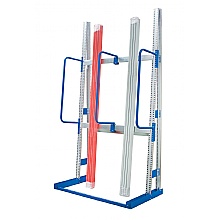 Vertical materials storahe rack, starter bay