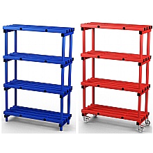 Hygienic plastic shelving, single bay