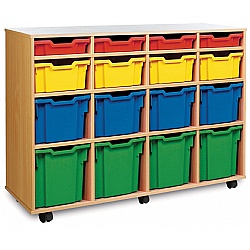 Mobile Tray Storage Units with Mixed Size Trays