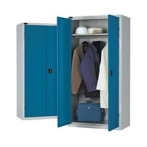 Wardrobe Cupboard Steel with full width shelf and hanging rail - Office Storage