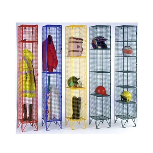 Coloured Wire Mesh Lockers  Ventilated Secure Storage Range - Storage Lockers