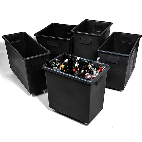 Plastic Trucks, Black Recycled in Six Sizes - Storage and Handling