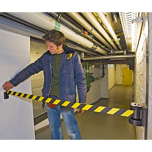 Retractable Barrier, Wall Mounted Belt - Site Safety & Security