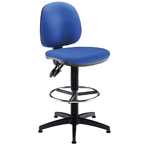 High Lift Draughter Chair with Fixed Foot Ring - Office Chairs