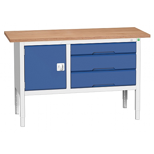 Height Adjustable Storage Workbench, Cupboard and Drawers - Workshop Products