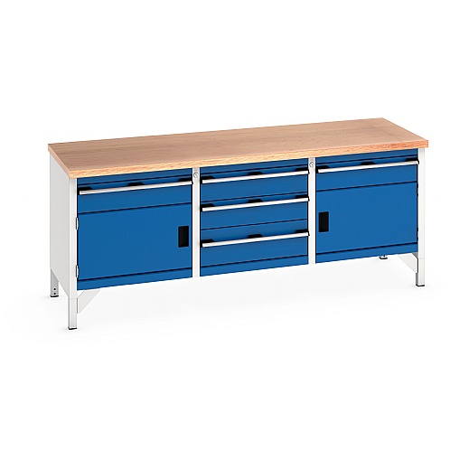 Heavy Duty Workbenches Storage with Cupboards & Drawer - Workshop Products
