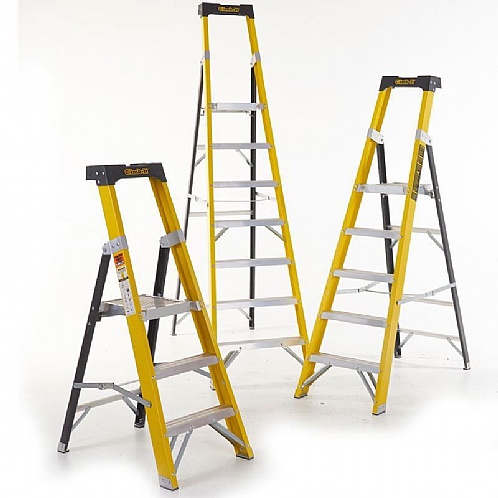 Glass Fibre Electrician Platform Stepladders - Access Steps & Platforms