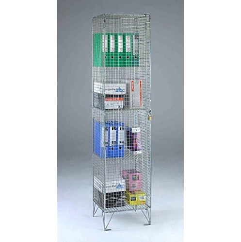 Narrow Wire Mesh Cupboard - Office Storage