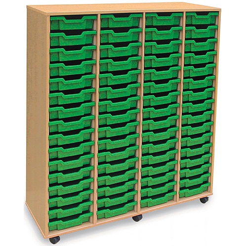 Tray Storage Unit with 64 shallow Plastic Trays - School Furniture