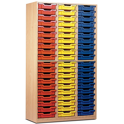 Tray Storage Cabinets with 60 Shallow Plastic Trays - School Furniture