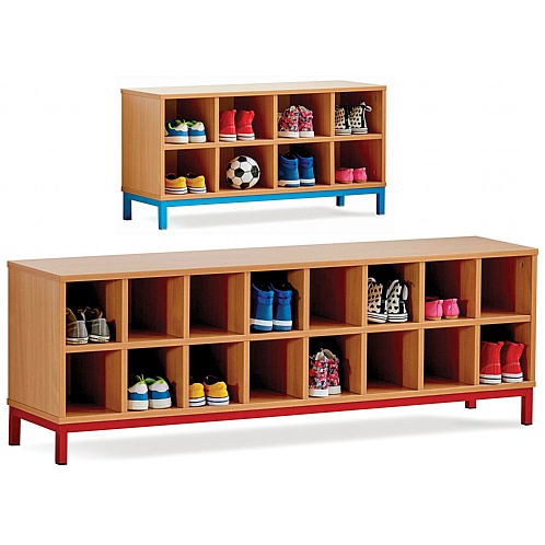 Changing Room bench with open compartments - School Furniture