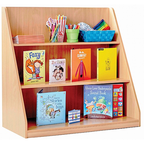 Library Book Stand with 3 Fixed Straight Shelves - School Furniture
