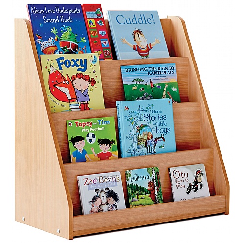 Library Book Stand with 4 Tiered Fixed Shelves - School Furniture