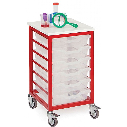 6 Tray Metal Storage Unit, Mobile - School Furniture