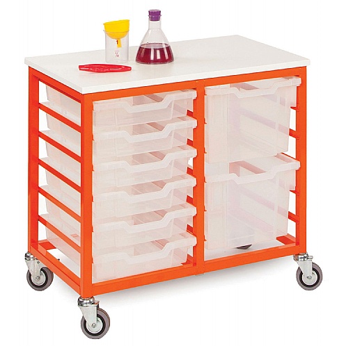 12 Tray Metal Storage Unit, Mobile - School Furniture