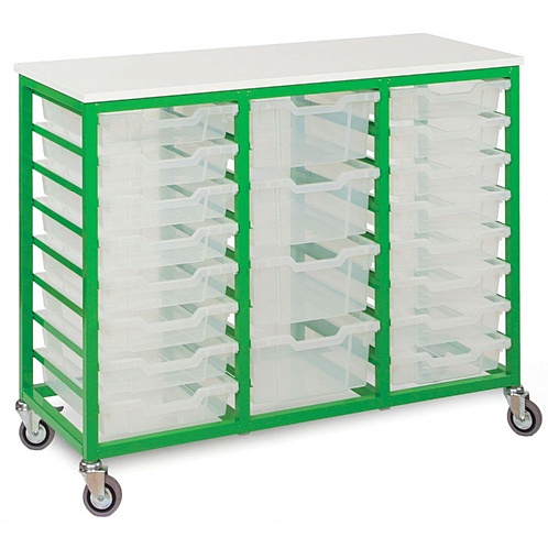 24 Tray Metal Storage Unit, Mobile - School Furniture