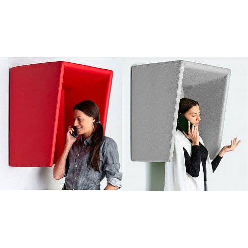Acoustic Phone Hoods, Indoor Wall Mounted, Square Top - Site Safety & Security